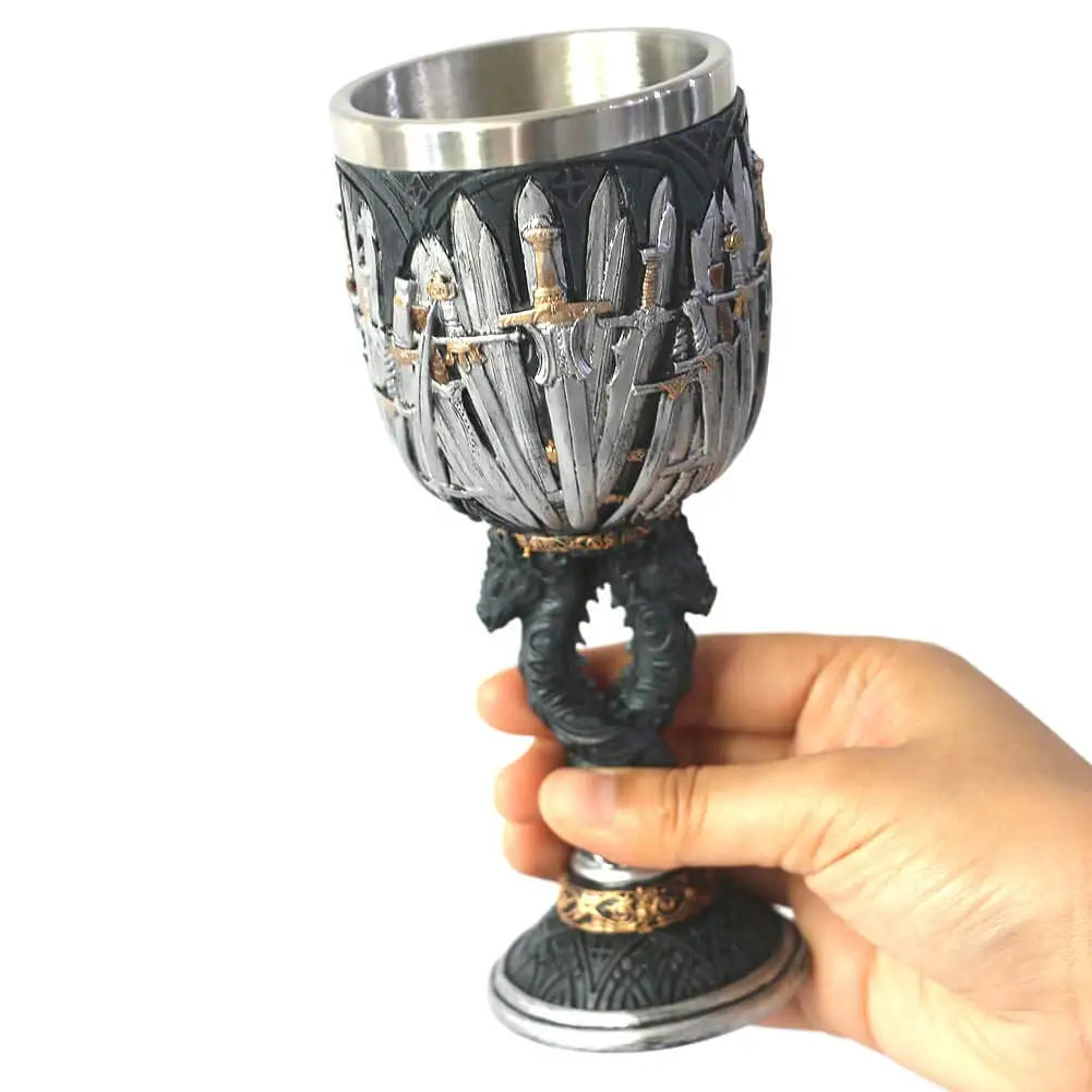 GOT Goblet 200ml High Quality Resin Stainless Steel Wine Glass Champagne Goblet Halloween Christmas Gift Fantasy Retro Drinkware