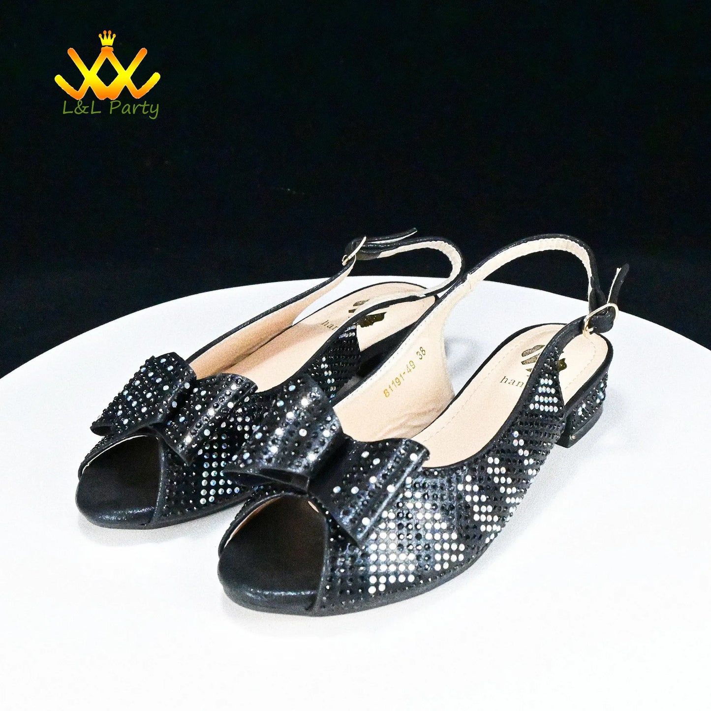 EtherealBe Gold Rhinestone Fashionable shoes and bag set