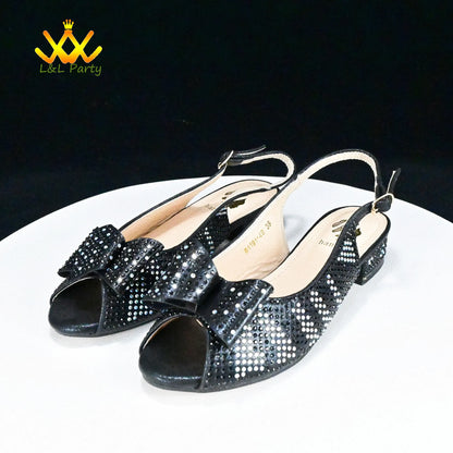 EtherealBe Gold Rhinestone Fashionable shoes and bag set