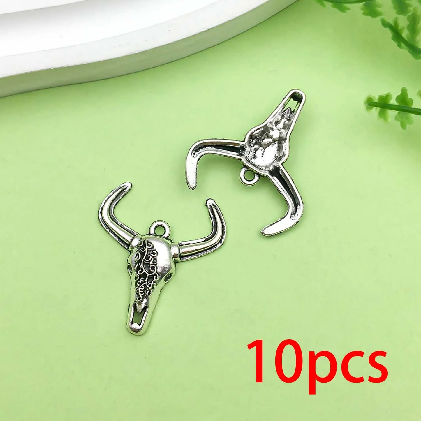 10/12pcs Halloween Decorate Charms Alloy Skull moth,Spider,Bull Head,bat Pendants for DIY Jewelry Making Accessories