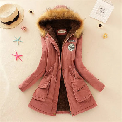 Winter Women's Coats Parka Streetwear Casual Coats Military Hooded Fur Coats Down Jackets Winter Coat Women  Jacket Women