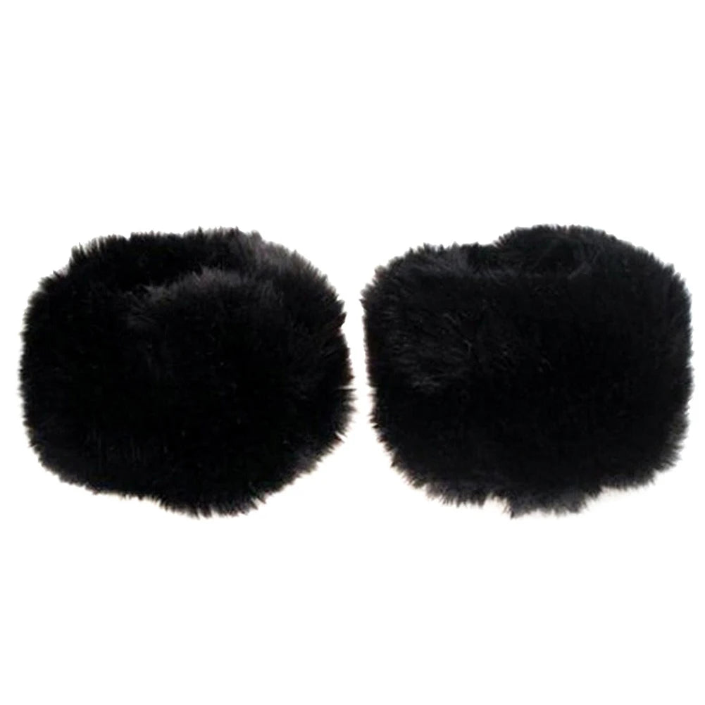 Winter Warm Women Faux Fur Arm Sleeve Soft Elastic Wrist Slap On Cuffs Arm Warmer Plush Thicken Accessories Fashion Coat Decora