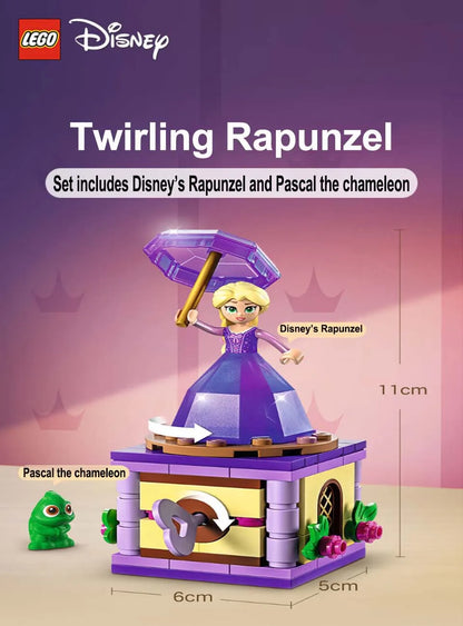 LEGO 43214  Disney Princess Twirling Rapunzel  Building Toy with Diamond Dress Mini-Doll and Pascal The Chameleon Figure