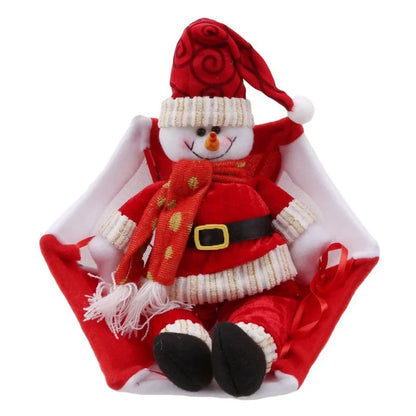2024 Christmas Santa Claus Smowman Hanging Ceiling Decorations Parachute New Year  Pendant Christmas Home Decoration Supplies