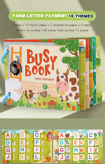 Montessori Busy Book Sticker Quiet Book for Kids Early Educational Toy Toddlers Matching Puzzles Game Baby Learning Toys Gifts