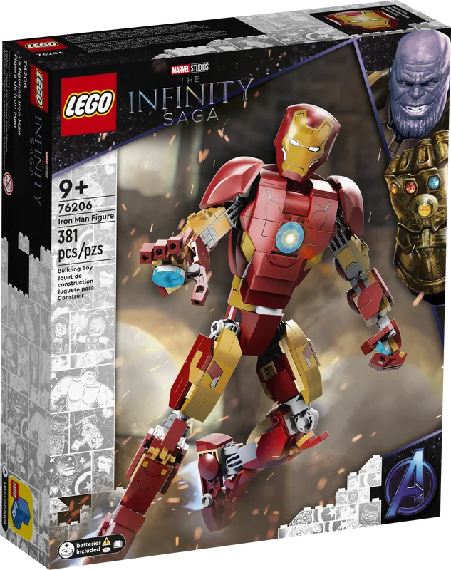 LEGO, Marvel, Superhero 76206, Iron Man, Doll, Anime Model, Children's Building Blocks, Toy Gift