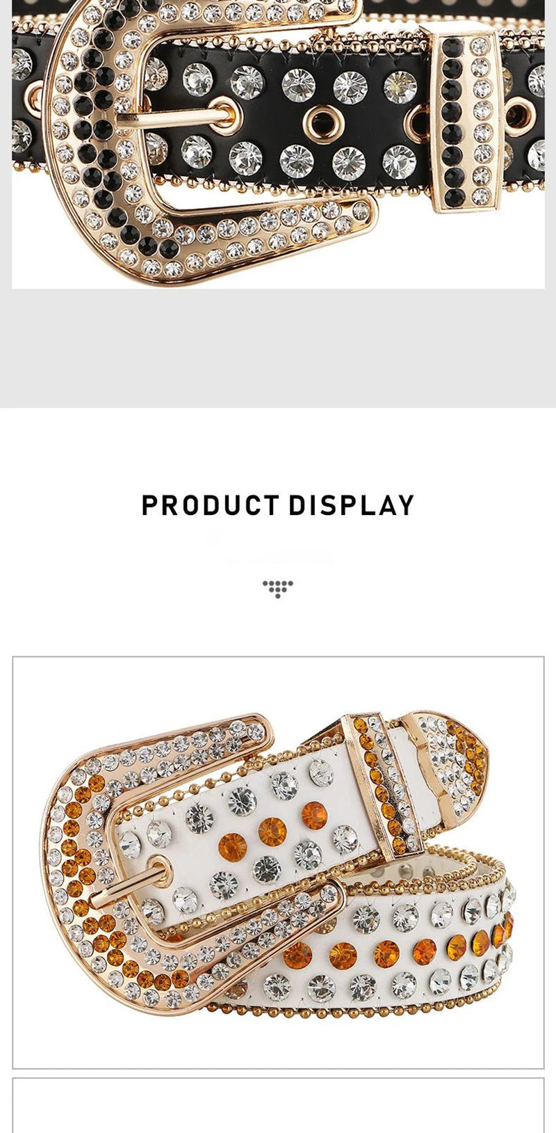 Luxury Designer Belts For Women With Gems Studded Waistband Gothic Black Western Style Fashion Buckle Pin Belt Female Hip Hop