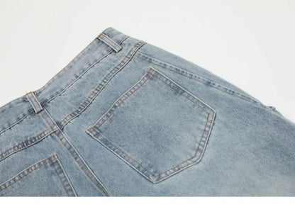 Jeans Women Vintage Bow Design Baggy Wide Leg Trousers Autumn High Waist Students Young All-match Daily Harajuku Slouchy Chic