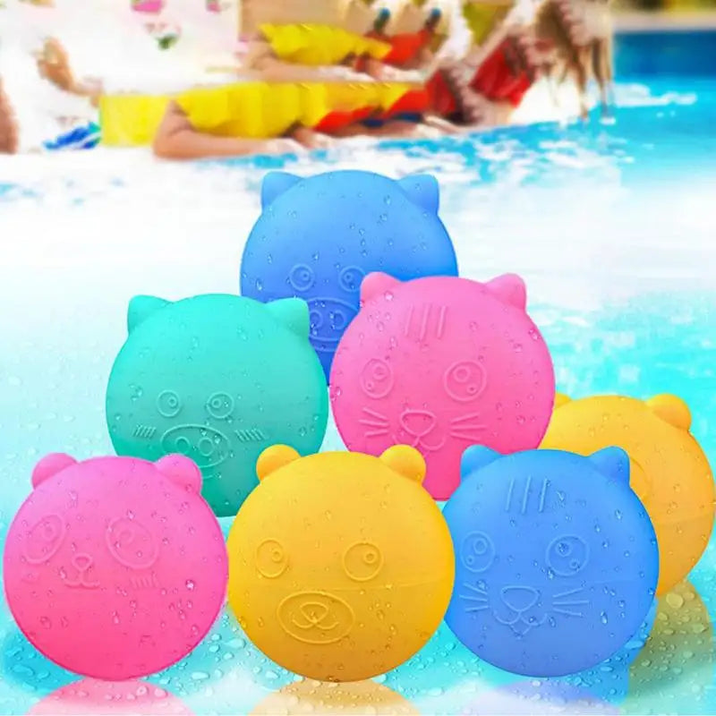 Reusable Water Baloons 16x Silicone Reusable Water Balls Quick Filling Creative Summer Pool Beach Outdoor Games For Kids &