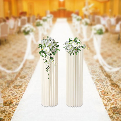 2/3/4PCS Wedding Party Flower Stand Cylinder Cardboard Centerpiece with Pvc Panels Cylinder Flowers Stand Wedding Centerpieces
