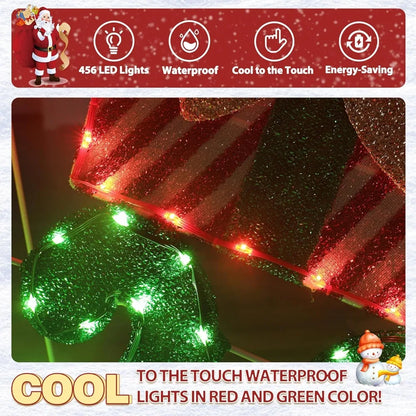 6FT Lighted Outdoor Christmas Decorations, Holiday Merry Christmas Sign with 456 LED Lights, 5-Meter Power Cord