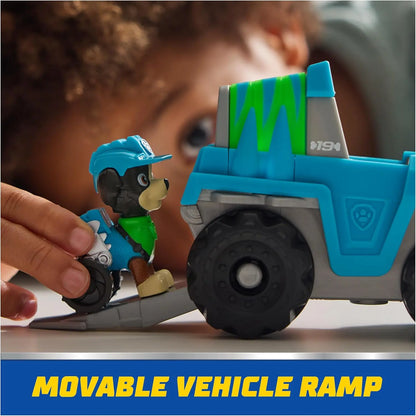 Original Paw Patrol Rex’s Dinosaur Rescue Vehicle with Collectible Action Figure Anime Doll Kids Toy Birthday Christmas Gift