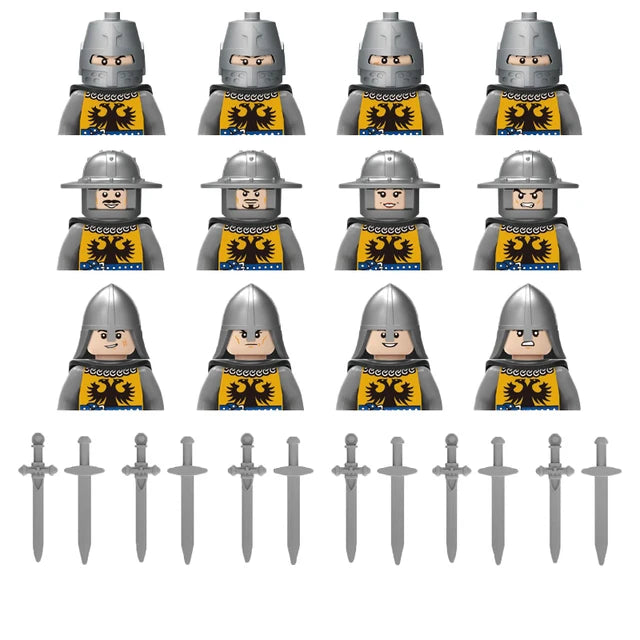 Military Building Blocks Medieval Solider Figures Gifts Toys Weapons Shield Holy Roman Saint Lazarus Jerusalem Knight Legion MOC