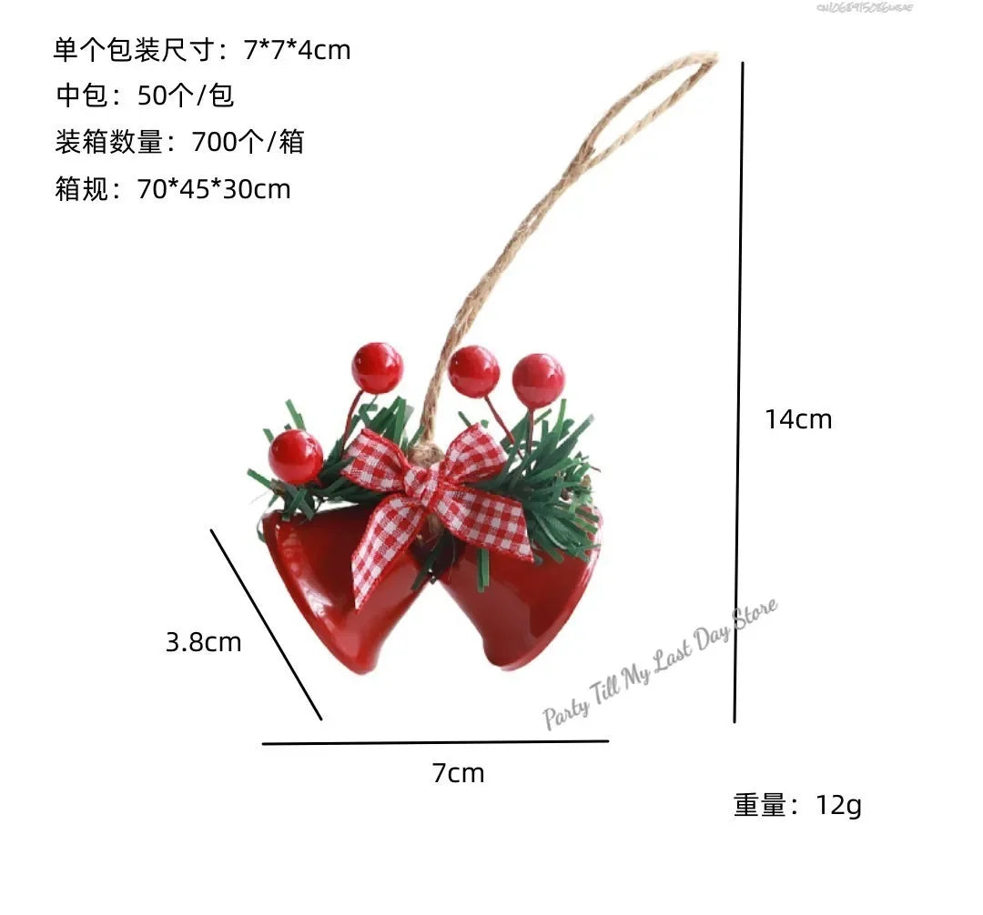 1pc Christmas Bells Christmas Tree Jingle Bells Hanging Pendant Xmas New Year 2024 Ornament Christmas Decoration