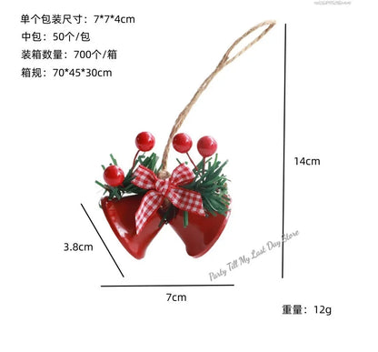 1pc Christmas Bells Christmas Tree Jingle Bells Hanging Pendant Xmas New Year 2024 Ornament Christmas Decoration