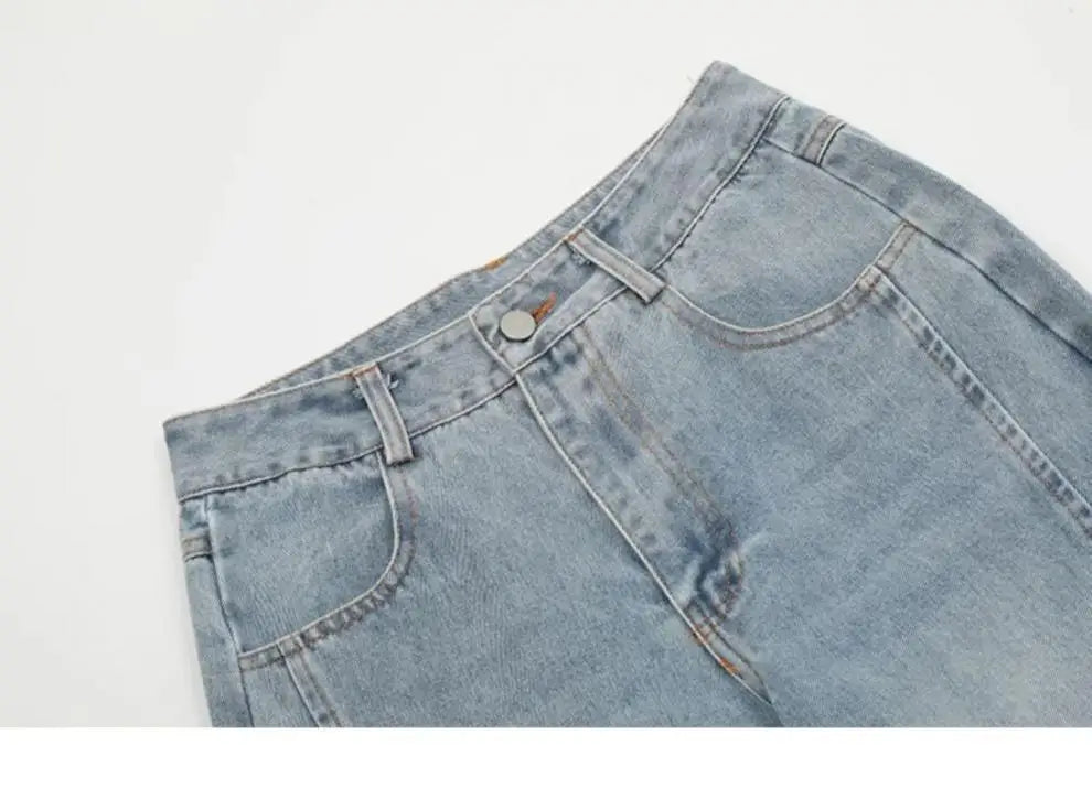 Jeans Women Vintage Bow Design Baggy Wide Leg Trousers Autumn High Waist Students Young All-match Daily Harajuku Slouchy Chic