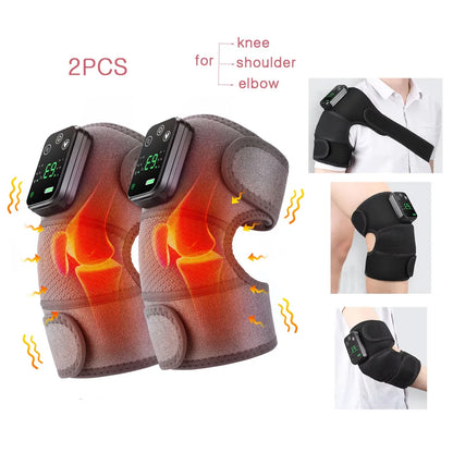Electric Heating Knee Massager 3 in 1 Joint Elbow Shoulder Pain Reliever Thermal Vibration Physical Therapy Massage Knee Warmer
