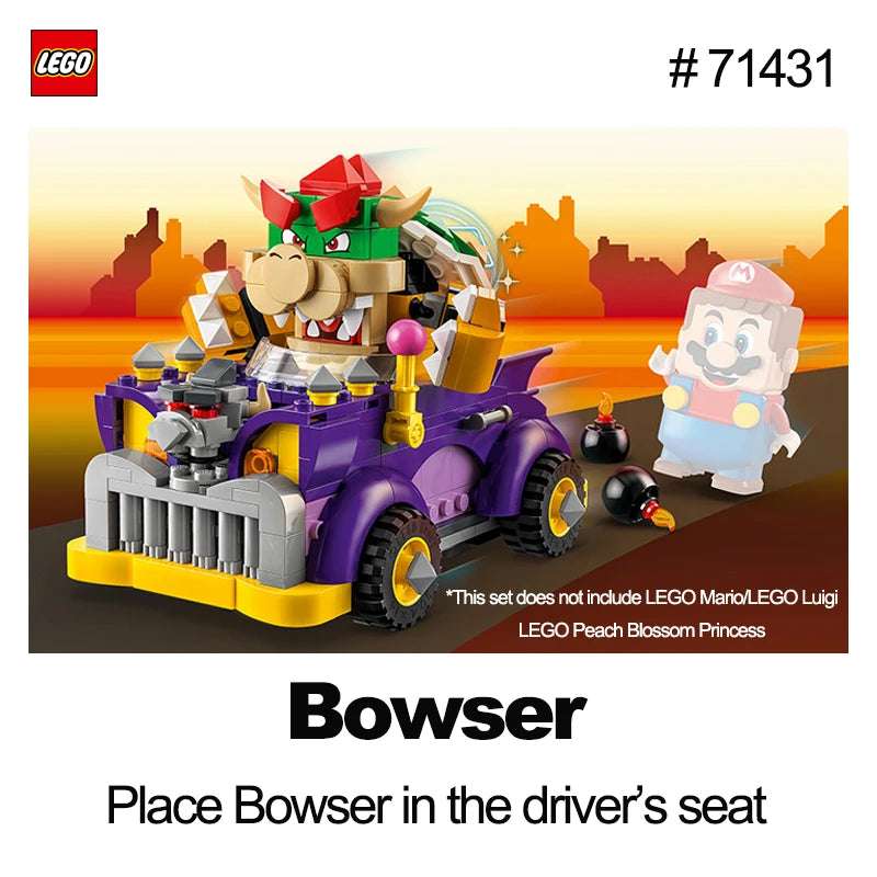 LEGO 71431 Bowser's Muscle Car Expansion Set 458 Pcs Super Mario series DIY Toys For Boys Girl Children Gift ages 8+