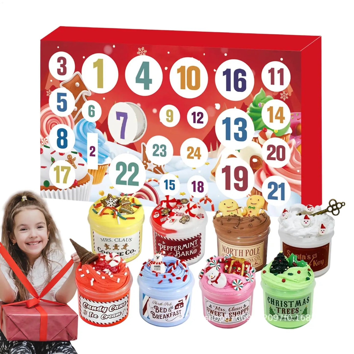 Christmas Holiday Slime Advent Calendar Christmas Countdown for Kids Toys 24 Day Toy Adventure Calendar Christmas New Year Gift