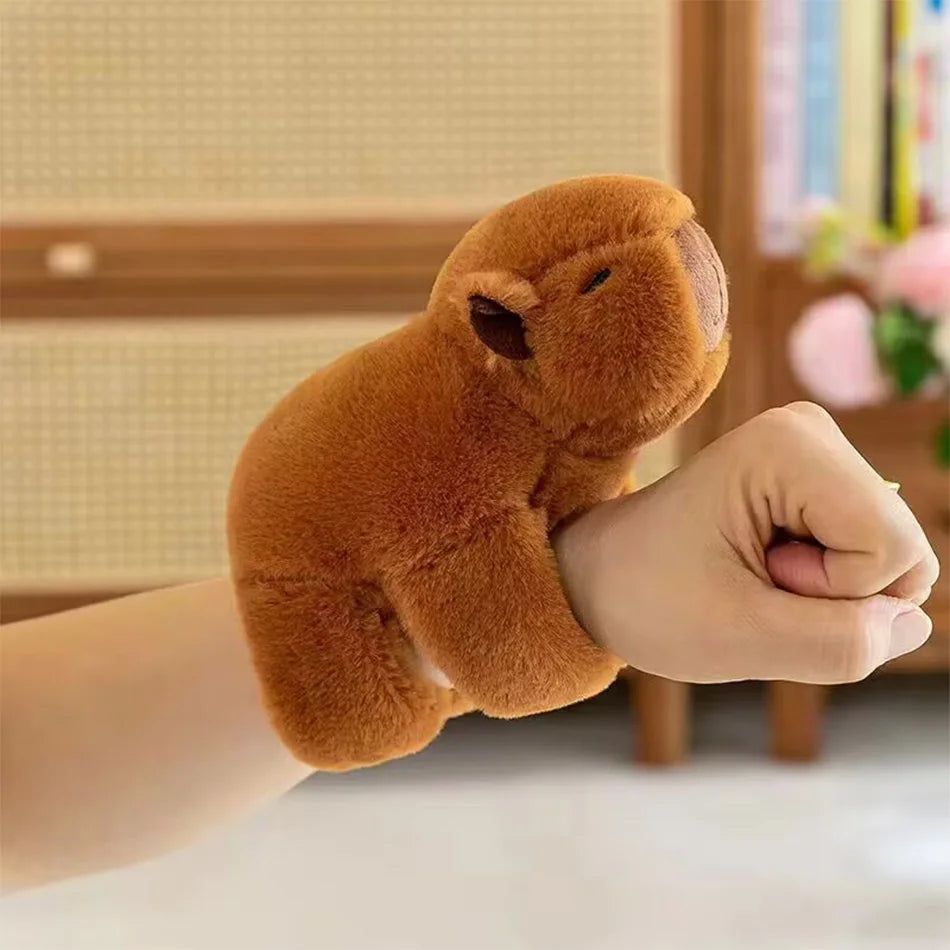 New Capybara Clap Circle Toys Slap Snap Wrap Wristband Bracelet Capybara Plush Hand Ring Fun Pop Circles Kids Christmas Gift