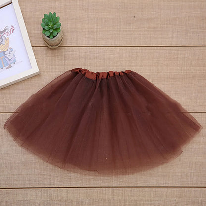 Fashion Kids Mesh Princess Solid Color Dance Ballet Tutu Faldas