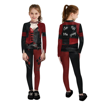 Zawaland Cosplay Costume Clown Women Printing Halloween Dress Up Matching Set Jumpsuits Carnival Party Dress Leggings Bodysuit