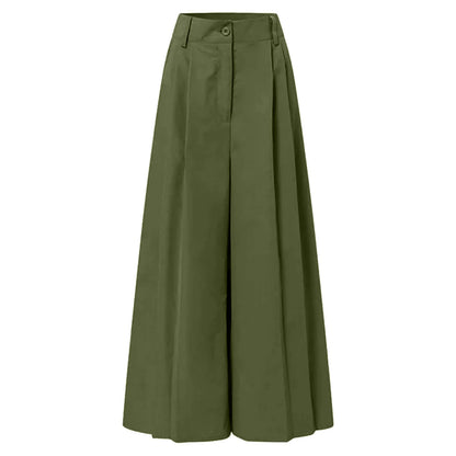 Women Fashion Palazzo Pants Cotton Linen Comfy Baggy Trousers Super Wide Floor Length Pants Women Clothing Pantalones De Mujer