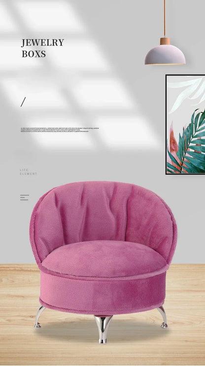 Pink Sofa Shape Jewelry Box Beautiful Case Fashion Jewellery Store Showcase Holder Organizer