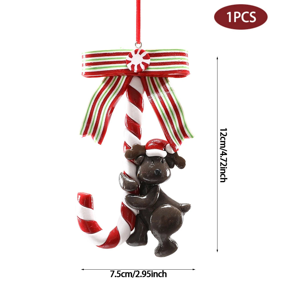 Christmas Decoration Red Christmas Candy Canes Christmas Tree Hanging Pendants Xmas New Year Home Decorations Kids Toys Navidad