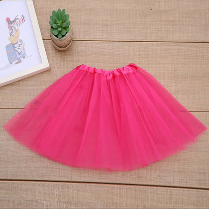 Fashion Kids Mesh Princess Solid Color Dance Ballet Tutu Faldas