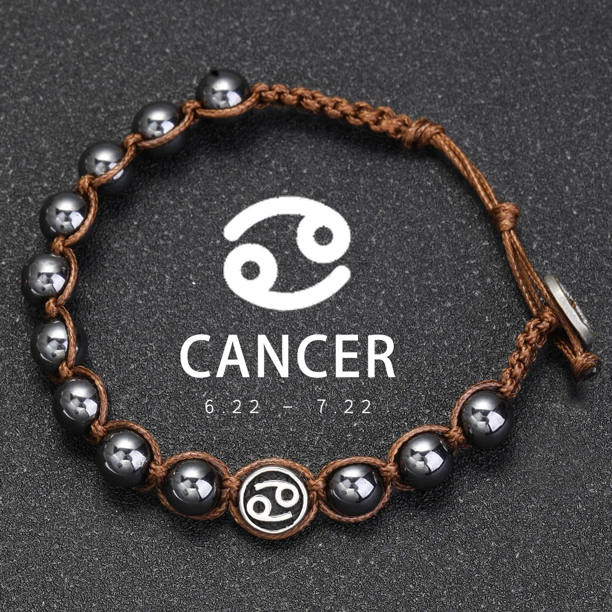 12 Constellation Bracelet Stainless Steel Accessories Handmade Bracelet 8mm Hematite Beads Men's and Women's Bracelet Jewelry