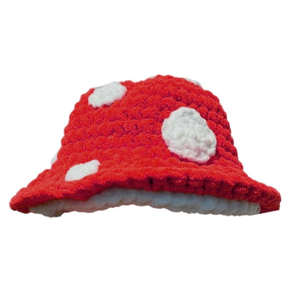 Halloween Crochet Fisherman Hat Soft Bucket Hat  Handmade Mushroom Hat Women Children Hat Novelty Photoshoots Hat M6CD
