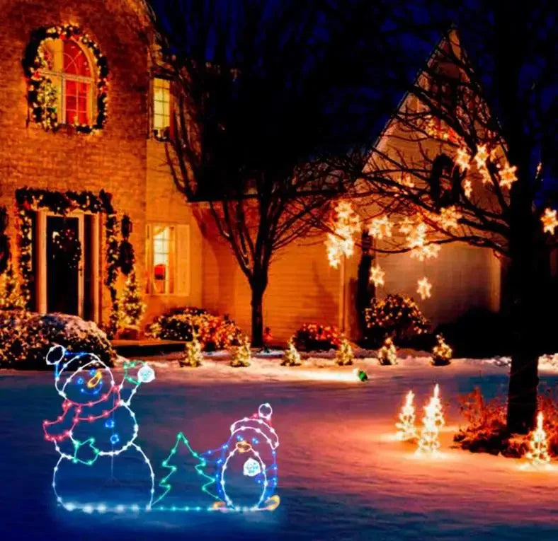 Christmas Snowman Lighted Decor Fun Animated Tree Snowman Light Holiday Gift Idea