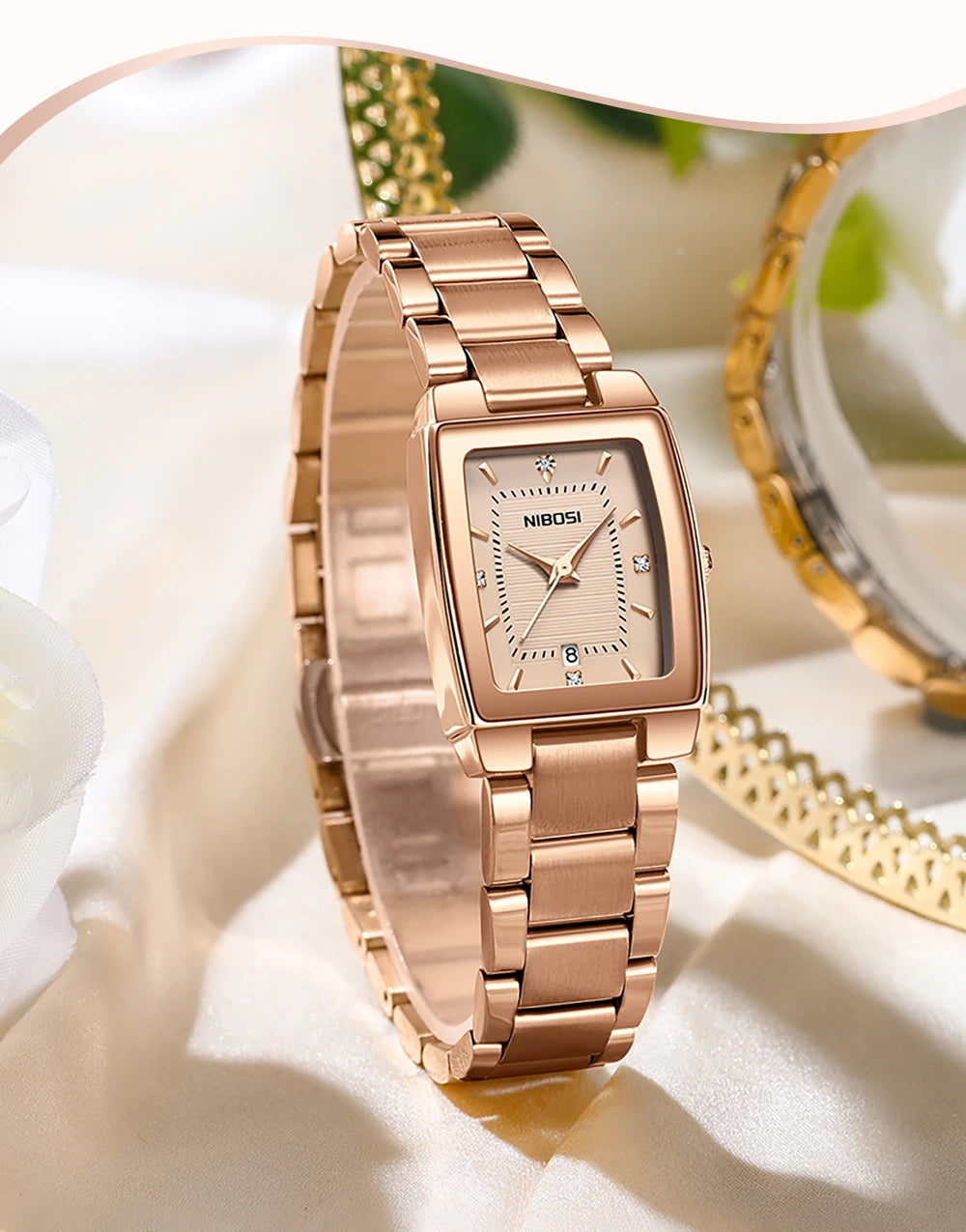 NIBOSI Luxury Ladies Watch Stainless Steel Waterproof Quartz Watch for Woman High Quality Female Clock Elegant Women's Watches