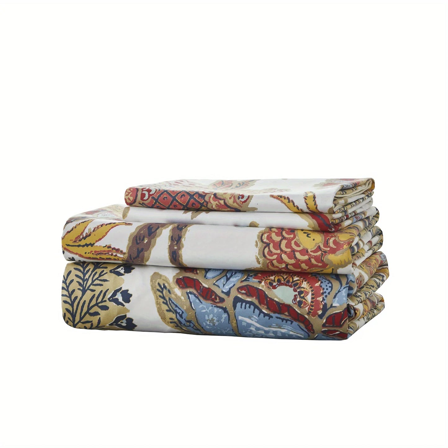 4pcs 600 TC Egyptian Cotton Fitted Sheet Set (Without Core), Boho Damask Floral Bedding Set, Soft Breathable And Skin-friendly