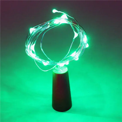Solar Bottle Lights Battery-Operated Garlands Fairy Festoon LED Light Cork Shaped for Christmas Home Wedding Party Decoration