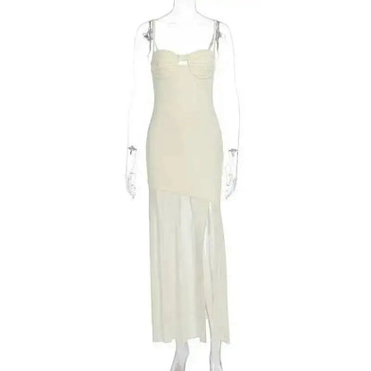 Avrilyaan Mesh Splicing Hollow Spaghetti Strap Backless Party Sexy Dresses Elegant Long Dress Women 2025 Summer Dress Vestidos