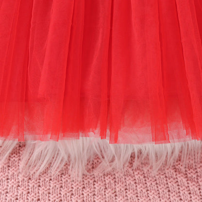 Toddler Baby Girls Christmas Dress Santa Claus Red Princess Tutu Dress with Headband Girls Outfit Kids Girl Dance Party Costumes