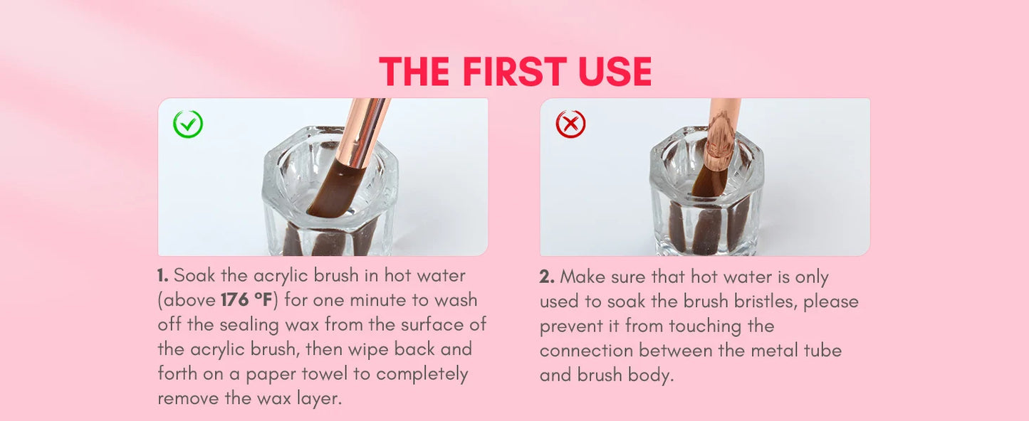 Saviland 7pcs Acrylic Nail Brush Set Size4/6/8/10/12/14/16 Acrylic Brushes for Acrylic Application Acrylic Powder Nail Art