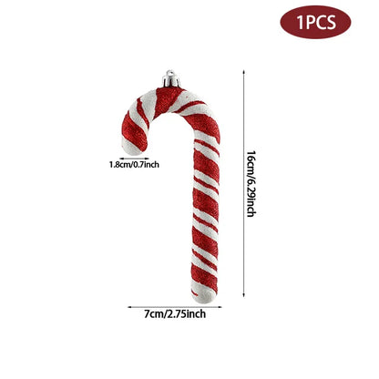 Christmas Decoration Red Christmas Candy Canes Christmas Tree Hanging Pendants Xmas New Year Home Decorations Kids Toys Navidad