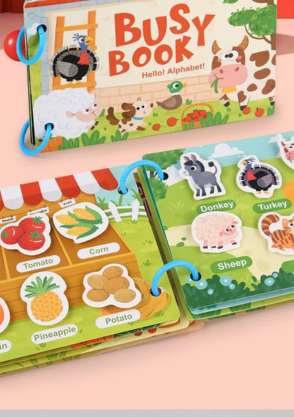 Montessori Busy Book Sticker Quiet Book for Kids Early Educational Toy Toddlers Matching Puzzles Game Baby Learning Toys Gifts