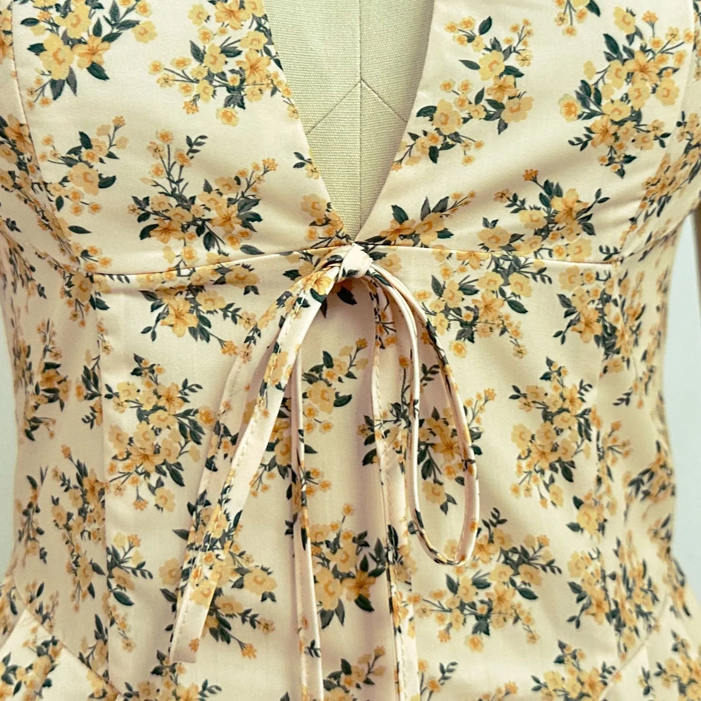 Sexy Deep V Neck Women's Dresses 2025 Summer A-Line Mini Dress High Waist Pleated Floral Printed Beach Party Dresses Vestido 
