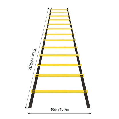Agility Speed Ladder Nylon Straps Marking Discs Exerciser Resistance Drag Parachutes Sports Running Warm-Up Training Ladder Tool