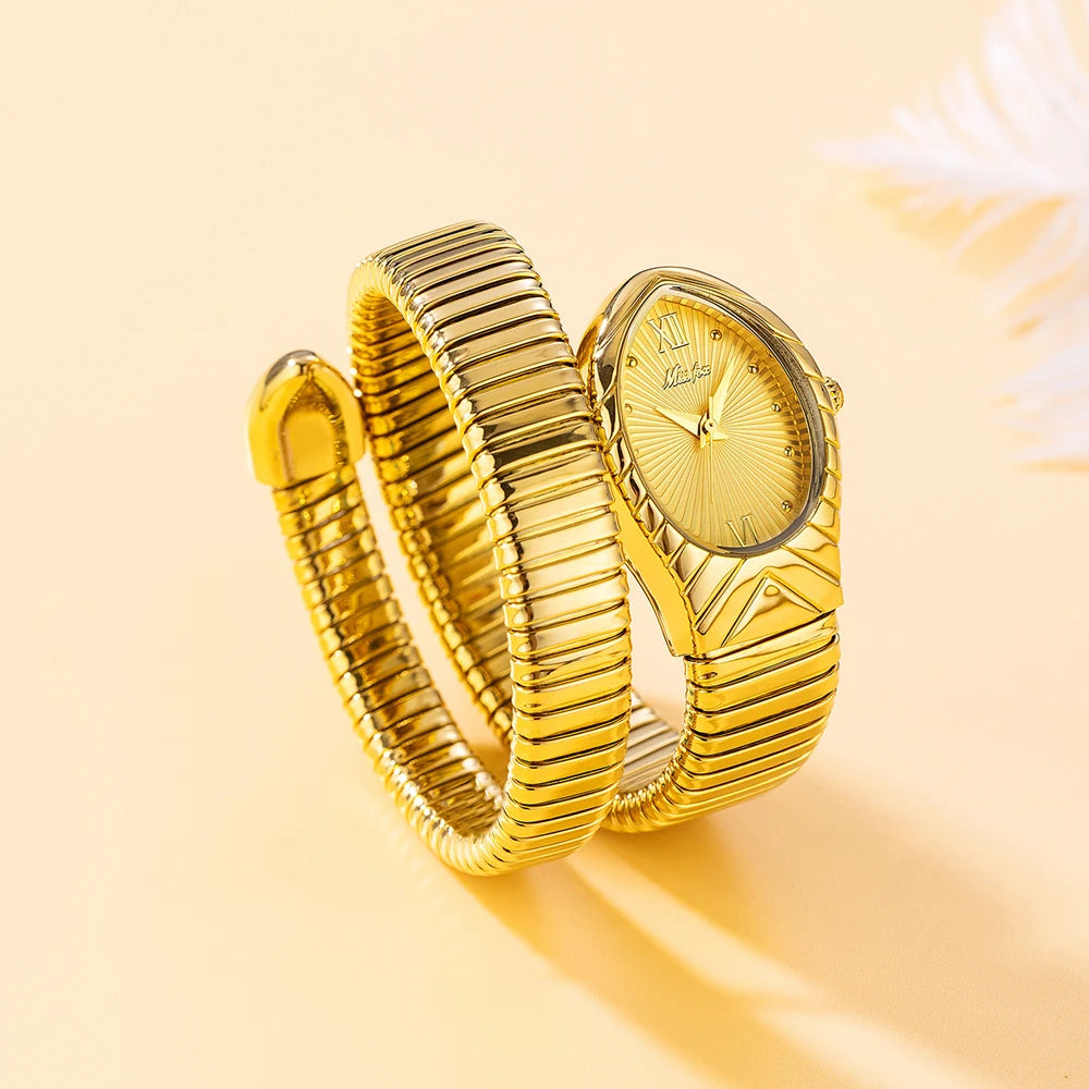 Top Brand MISSFOX Women's Watches New Quartz Snake Shape Simple Ladies Watch Fashion Unique Strap Waterproof Wristwatches
