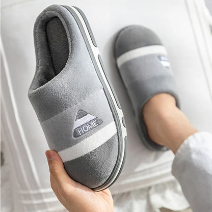 Winter Footwear Flat New Women Thick Indoor Home Non Slip Versatile House Shoes Warm Plush Cotton Slippers For Men