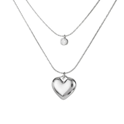 Punk Cuban Chain Heart Necklace For Women Hip Pop Stainless Steel Choker Fashion Wedding Party Jewelry Gift