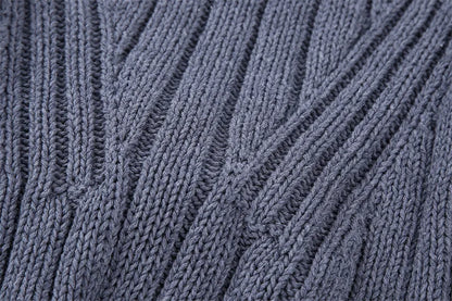 Fashionable Backless Knot Design Knitted Top Women's Autumn Wear Versatile Street Style round Neck Long Sleeve Polyester