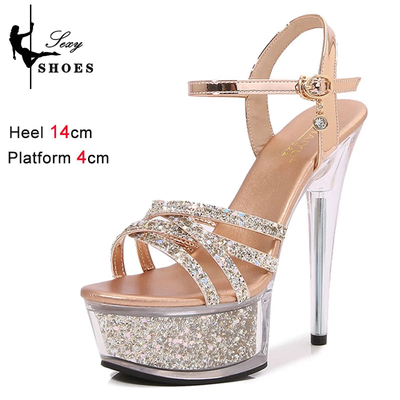 EtherealBe Narrow Band Buckle Strapped High Heel Stilettos