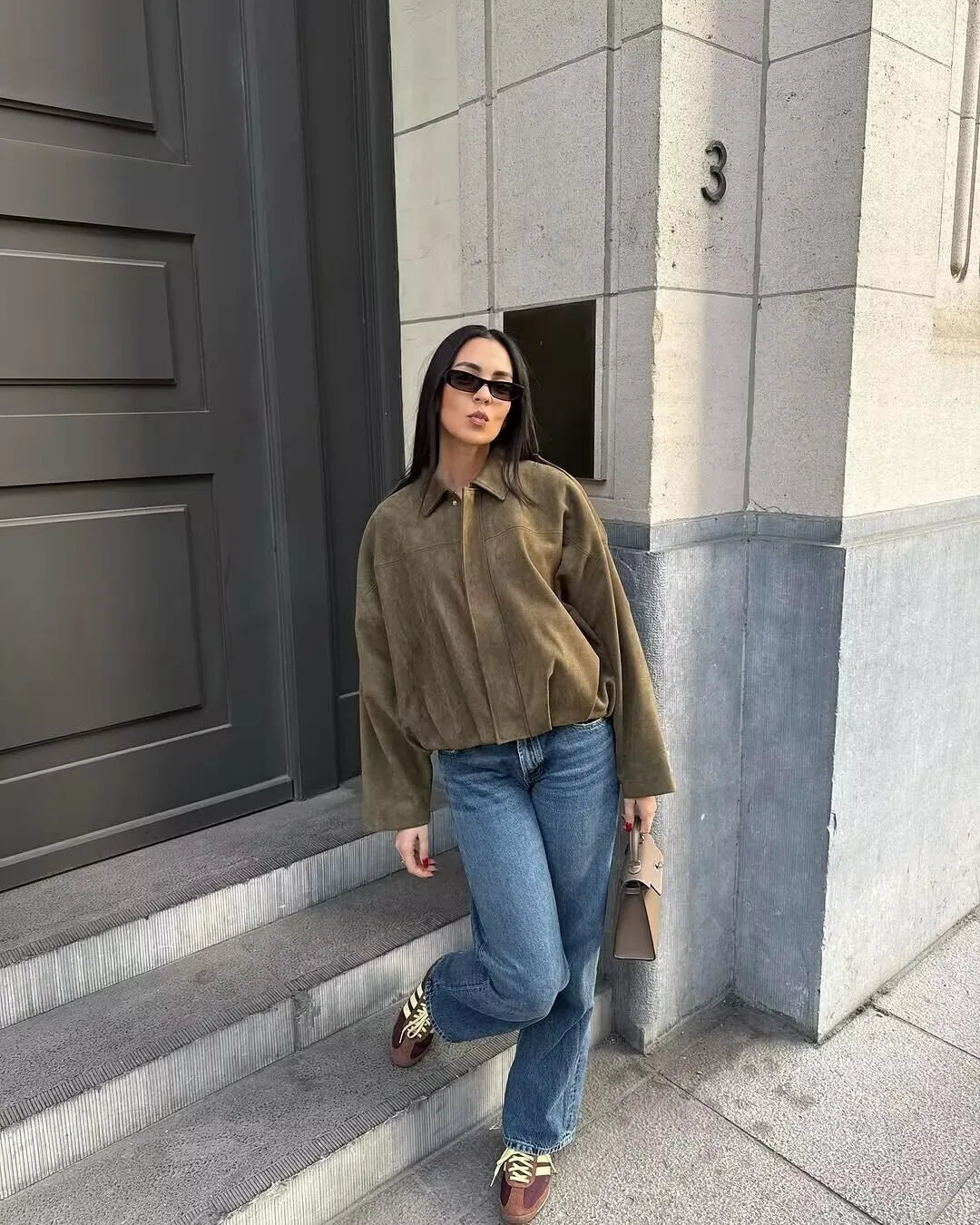 Women's 2025 new Jackets Autumn Fashion Loose Bat Sleeves Elegant Women's Jackets Chic Street Youth Autumn Long Sleeves Coats