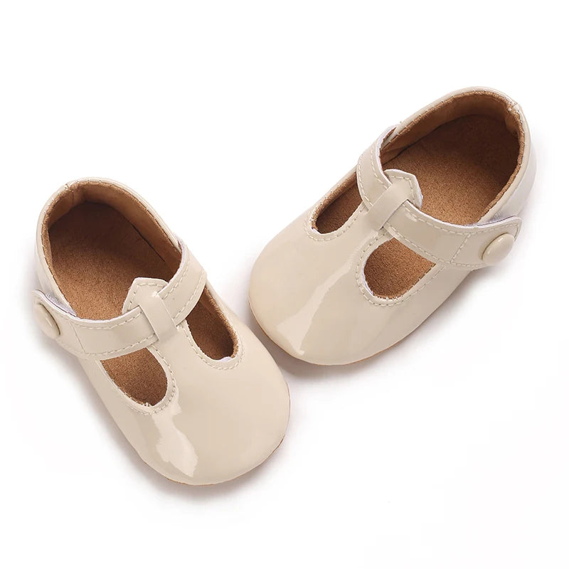 Mary Jane Flats Bow Crib Shoes Anti Slip Soft Rubber Sole Suitable For Children Infant Baby